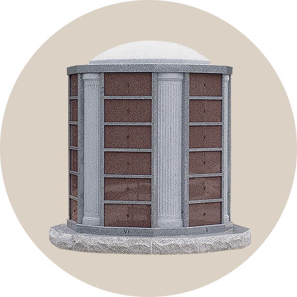 Red Granite Circular Multi-Niche Columbarium