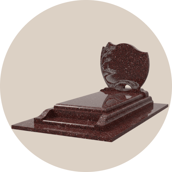 Red Granite Single Full Gravestone